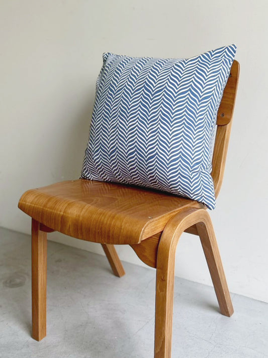 Printed Cushion Rev Gumbaj Navy Sheeting+Canvas｜プリントクッションカバー - ガンバジネイビー シーティング＋キャンバス