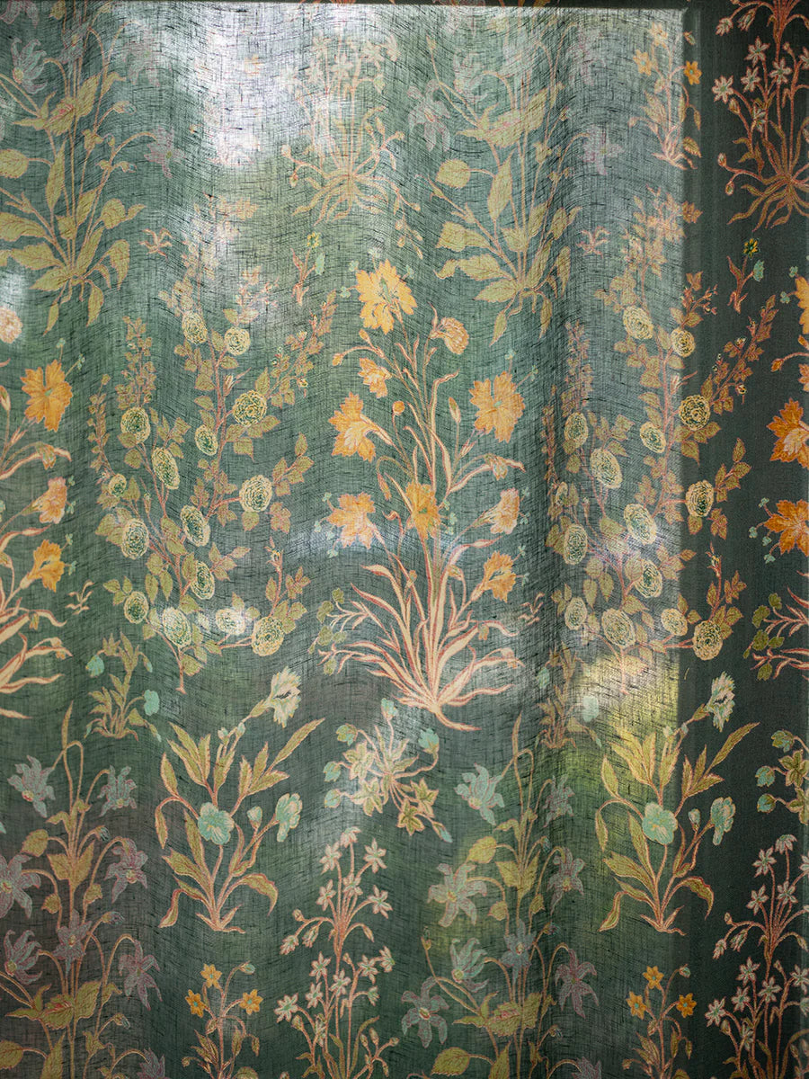 Printed Linen Curtain - Garden Emerald｜プリント リネンカーテン - ガーデンエメラルド