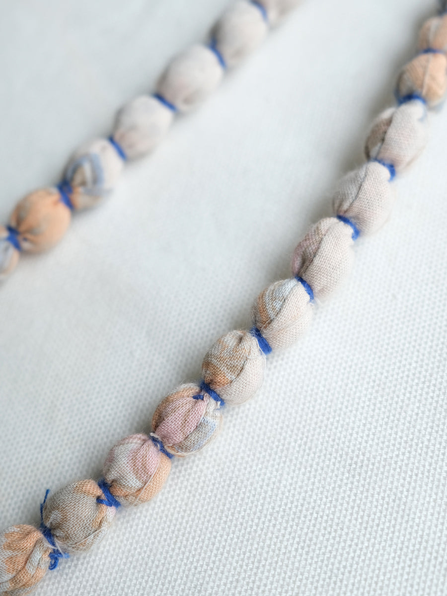Fabric Beads Mala - Beige ｜ ファブリックビーズマーラー - ベージュ