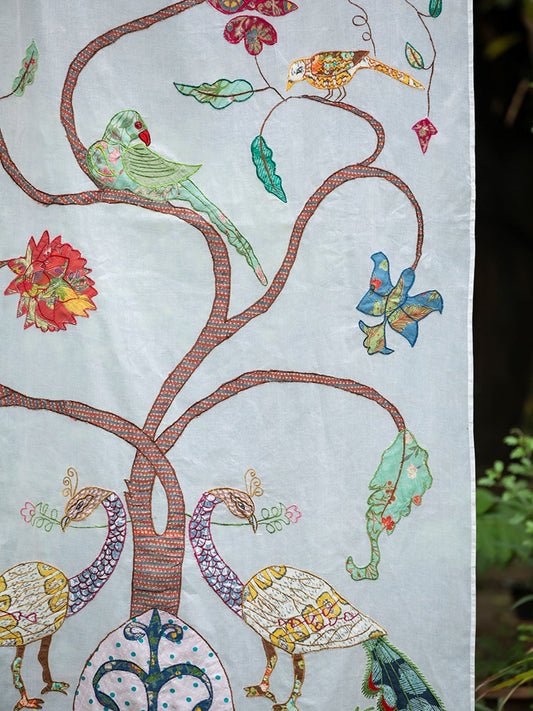 Organdy Curtain : Tree of Life Multi on Natural