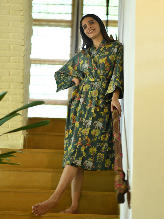 Kimono : Safari Topiary Green